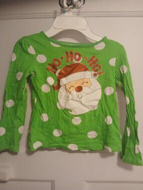Jumping Beans Girls 6 Green Santa Shirt